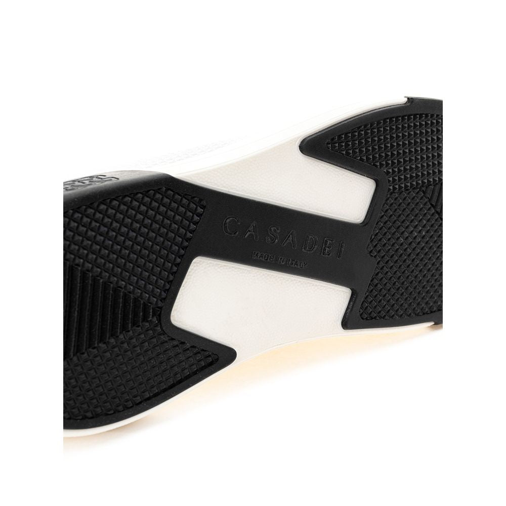 Casadei Knit Fabric Low-Top Sneaker — White, view 4