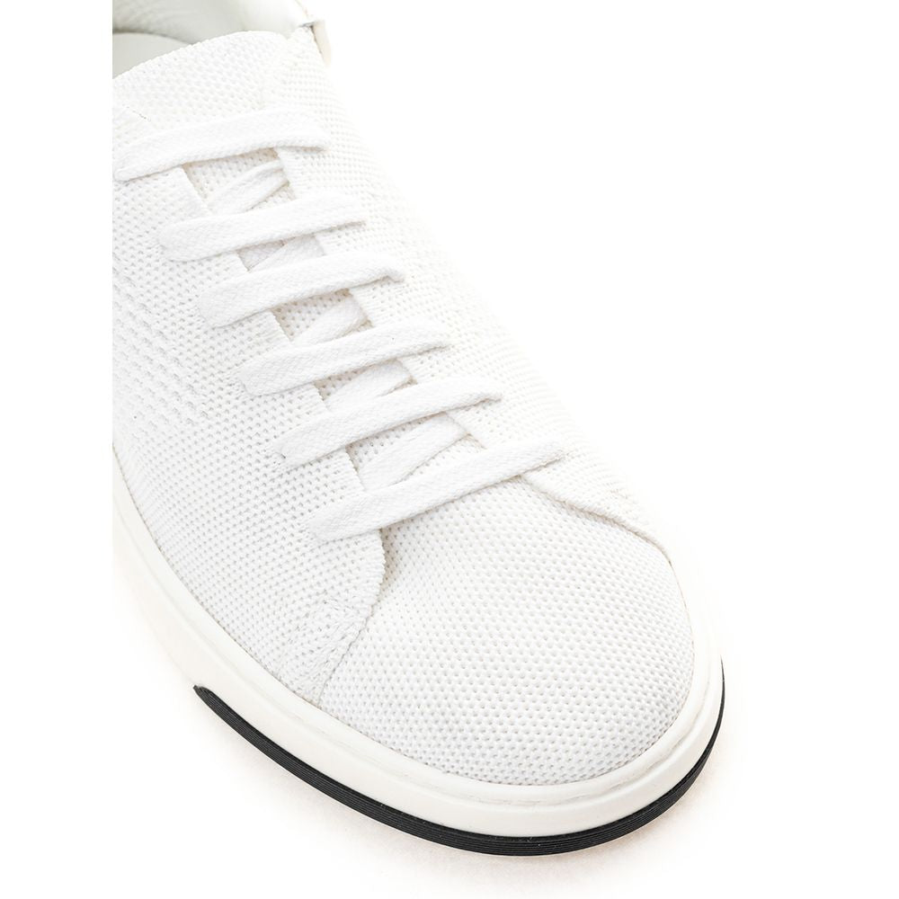 Casadei Knit Fabric Low-Top Sneaker — White, view 5