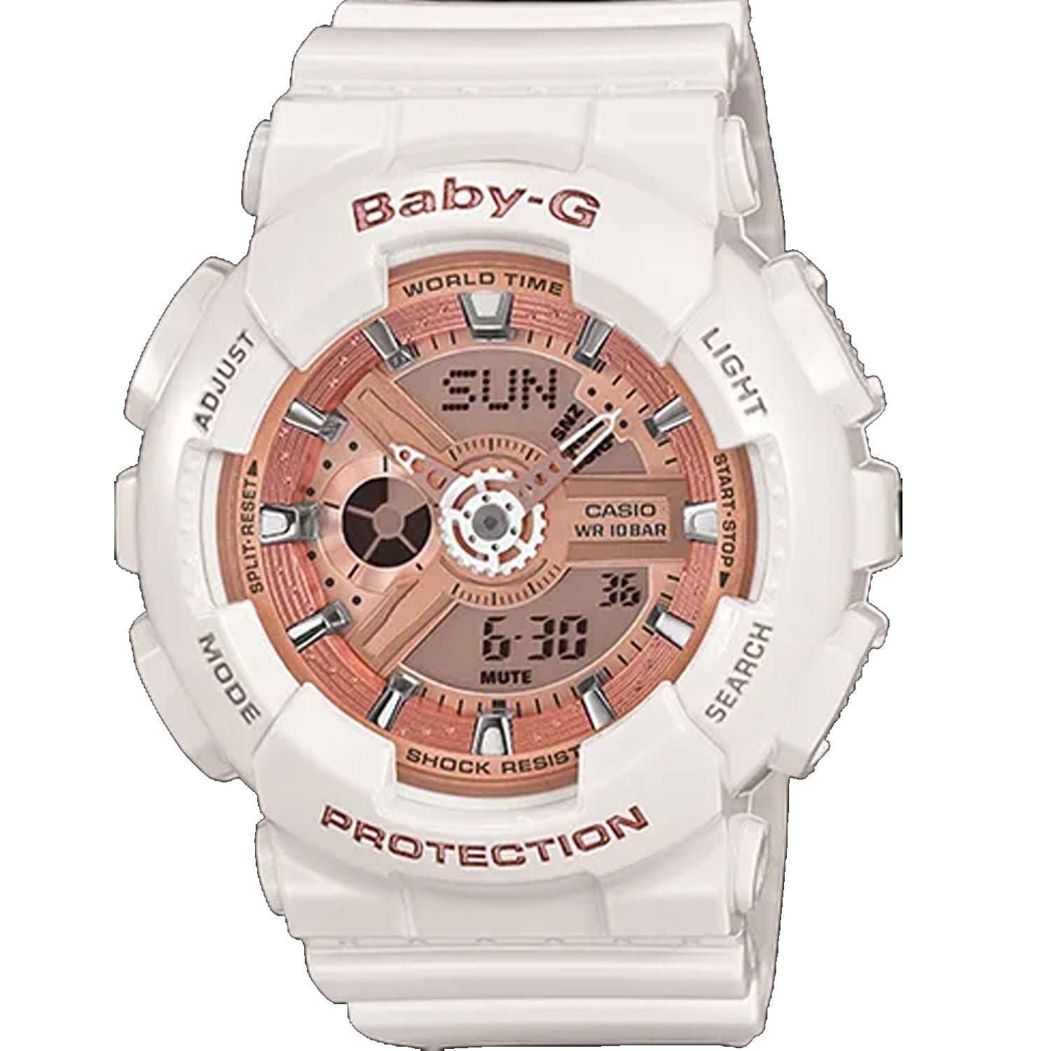 Casio Resin Strap with Rose Gold Dial Watch — White by Casio