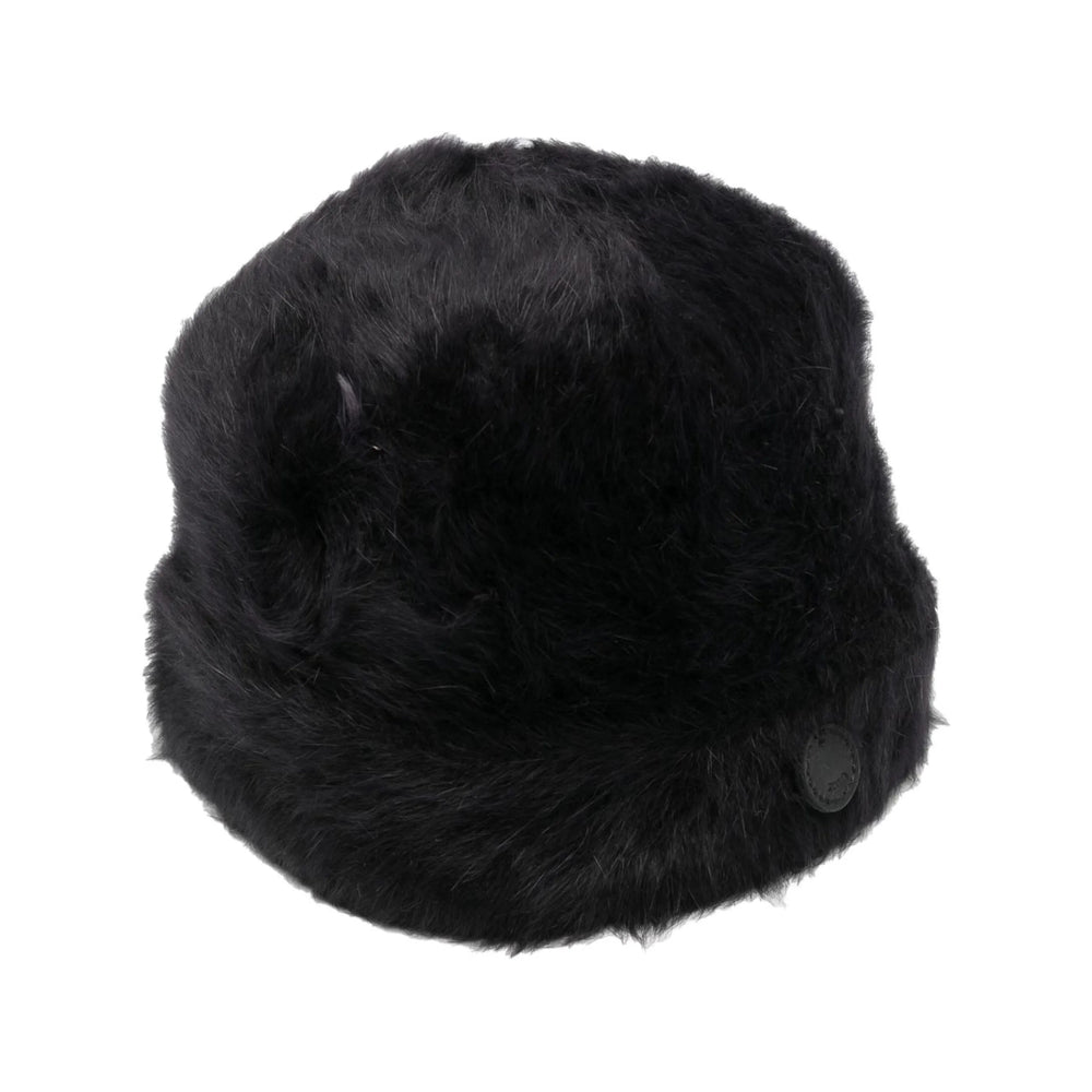 Catarzi AI22CAT46 Rabbit Fur and Angora Winter Hat — Black by Catarzi