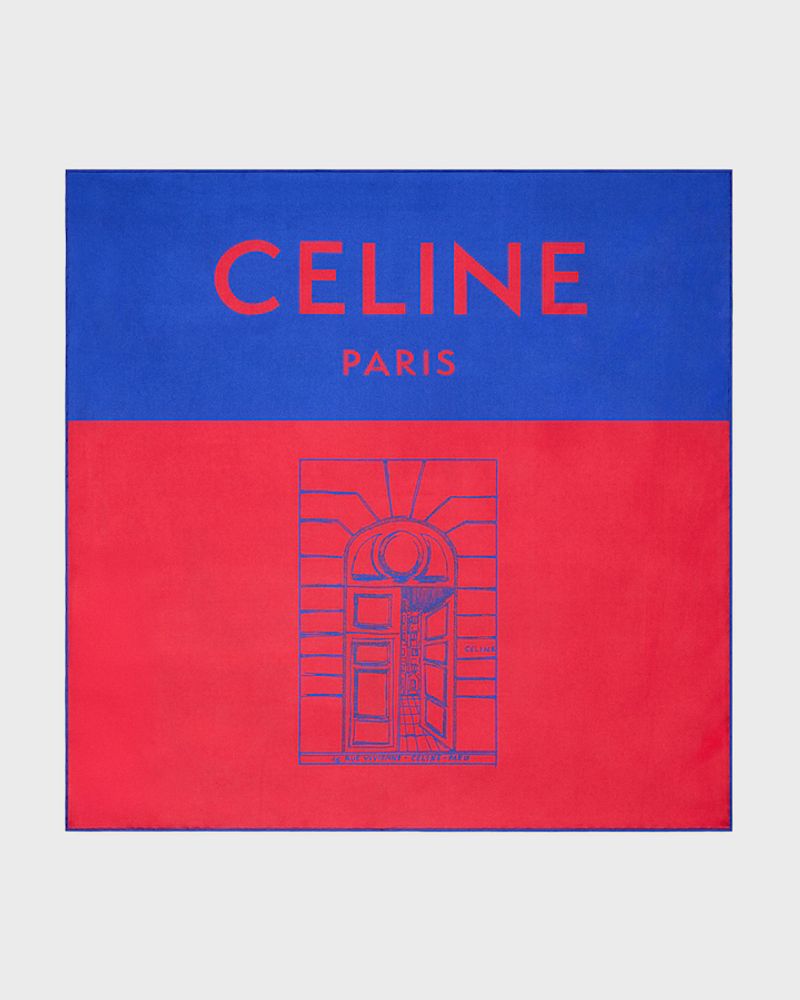 Celine Logo-Print Bandana — Red by Celine