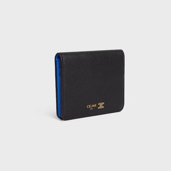 Celine Textured Leather Card Case — Black, view 3