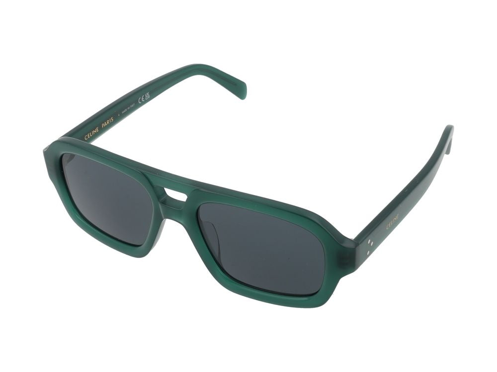 Celine CL40336U Rectangular Frame Sunglasses — Green, view 2