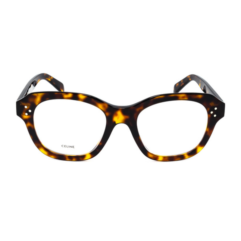 Celine Tortoiseshell Square Full Rim Eyeglasses — Brown, view 2