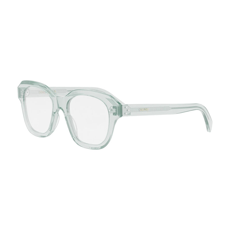 Celine Transparent Lime Square Frame Eyeglasses — Green by Celine