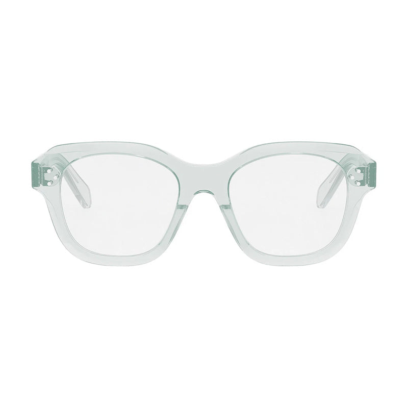Celine Transparent Lime Square Frame Eyeglasses — Green, view 2