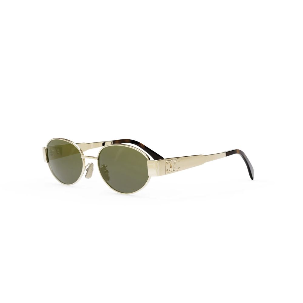 Celine Eyewear CL40235U Metal Oval Sunglasses — Gold, view 2