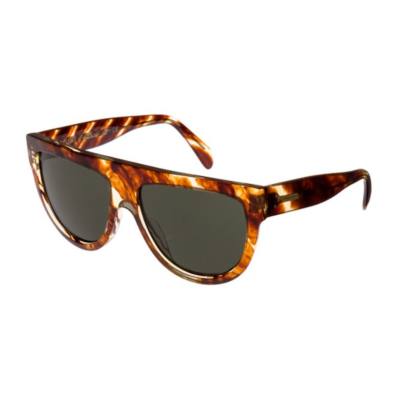 Celine Tortoiseshell Geometric Sunglasses — Brown by Celine