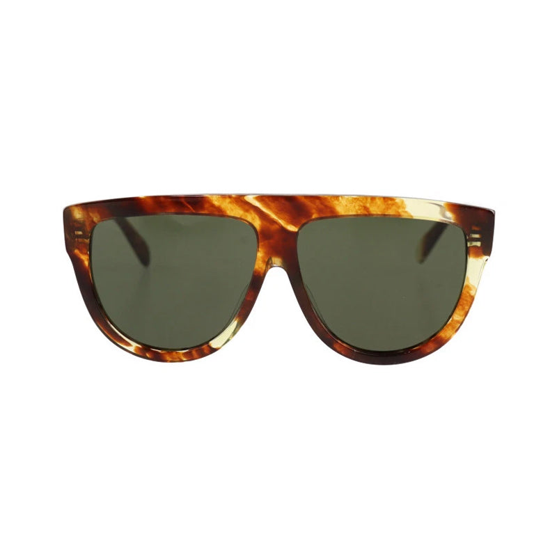 Celine Tortoiseshell Geometric Sunglasses — Brown, view 2
