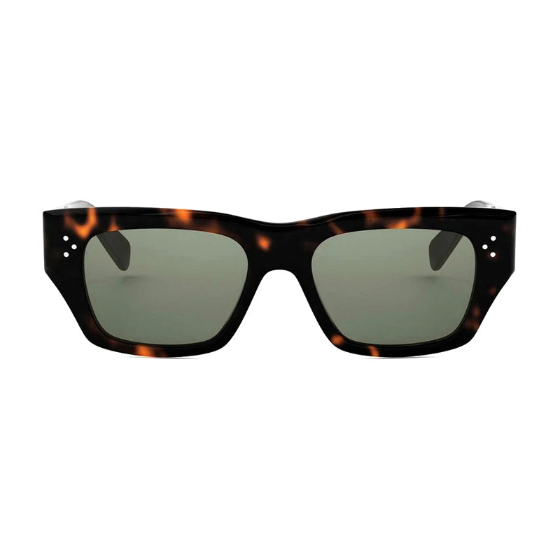 Celine Tortoiseshell Square Frame Sunglasses — Brown, view 2