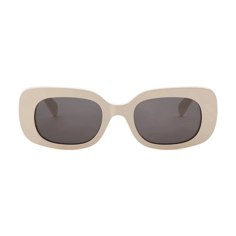Celine Rectangle Full Rim Sunglasses — Ivory, view 2