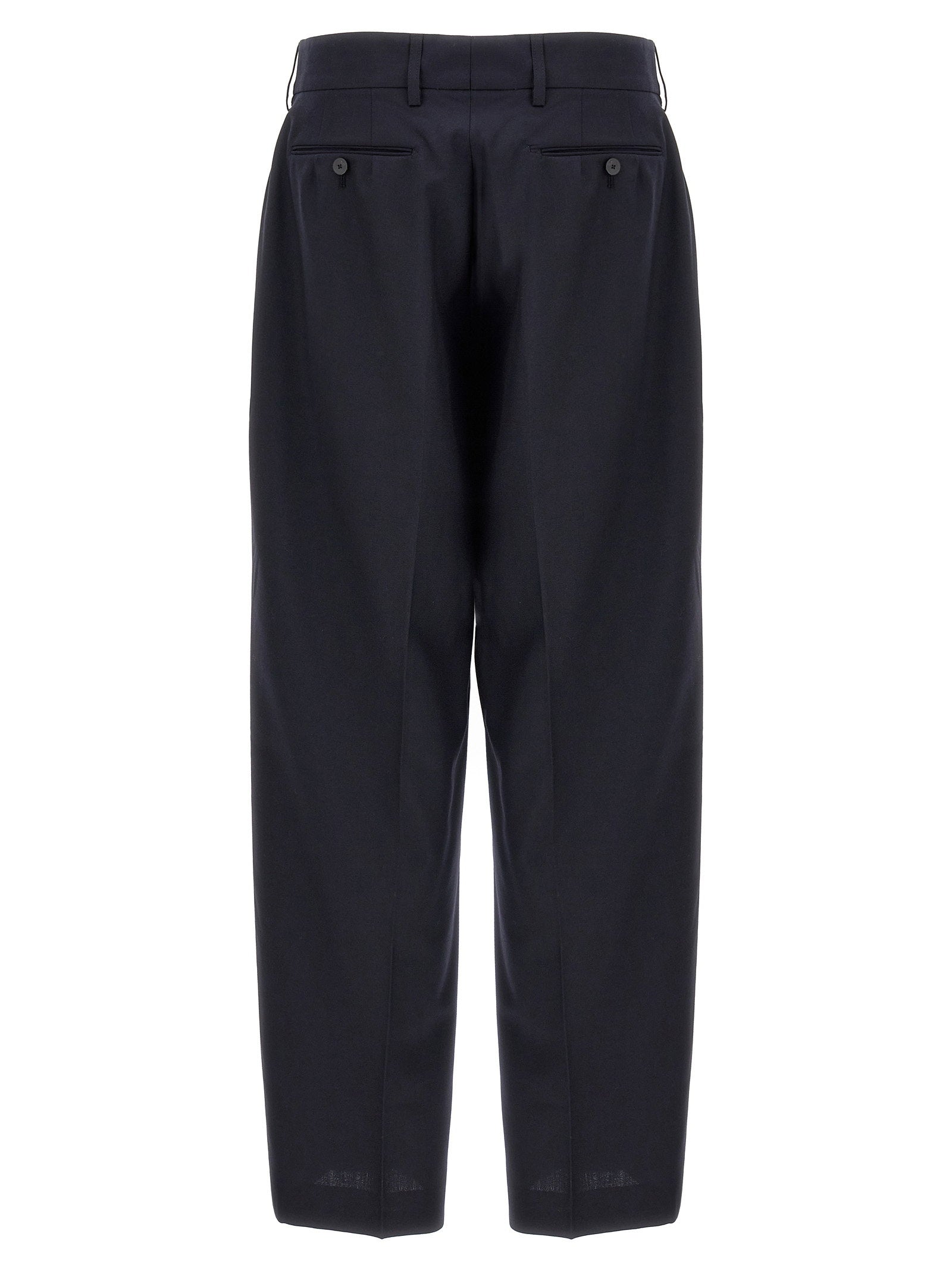 Cellar Door Front-Pleat Wool Blend Trousers — Black, view 2