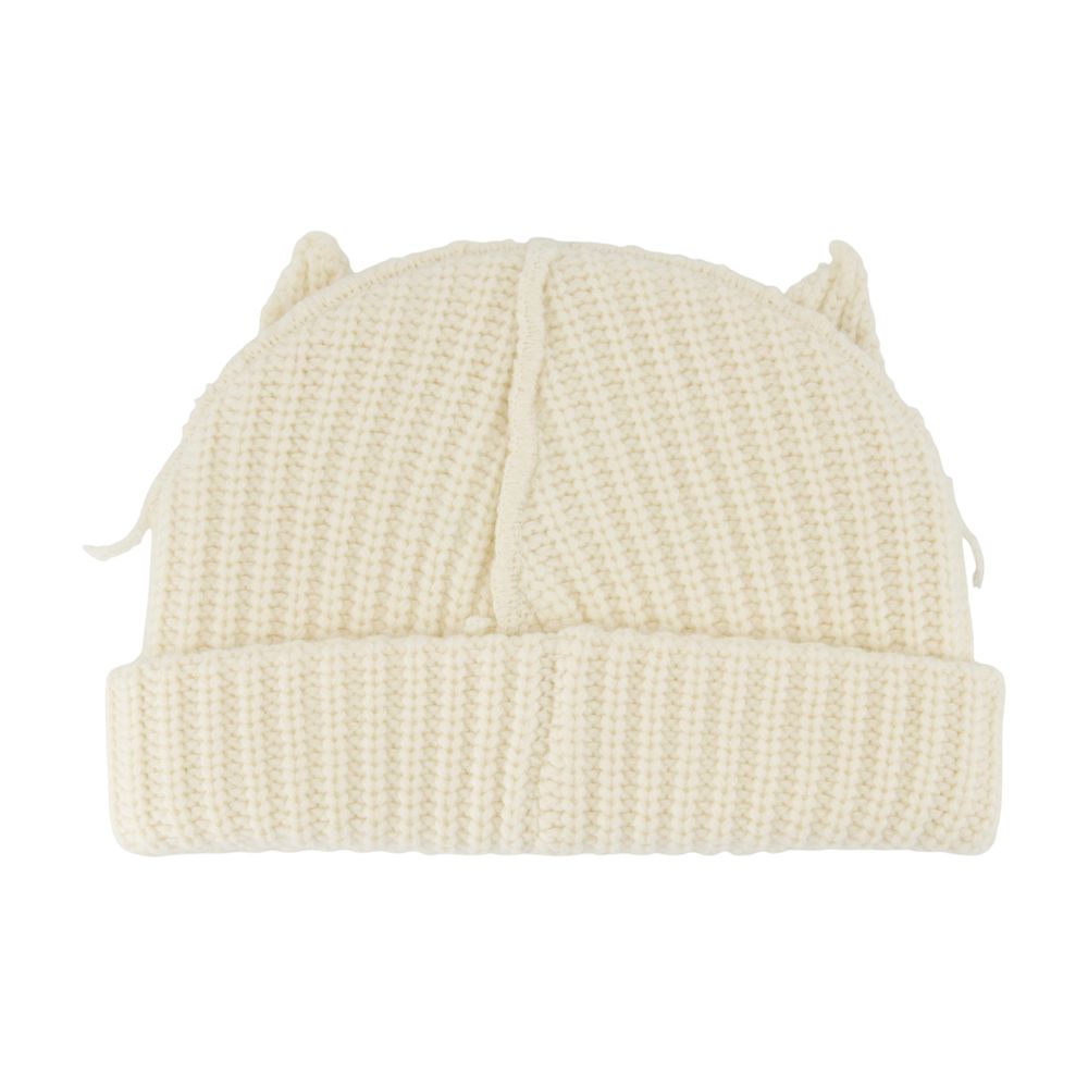 Charles Jeffrey Loverboy 052132501-ECR Chunky Ears Wool Beanie — White, view 2