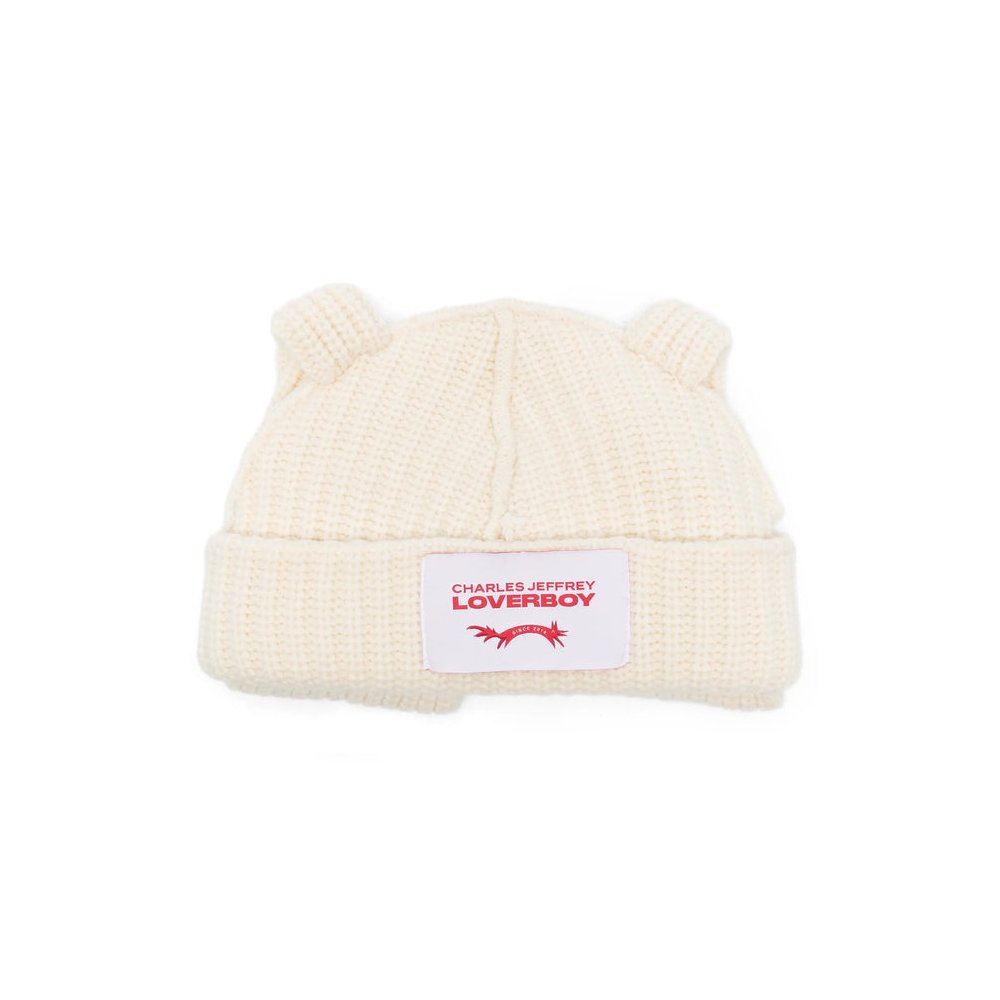 Charles Jeffrey Loverboy 052132601 Beanie — White by Charles Jeffrey Loverboy