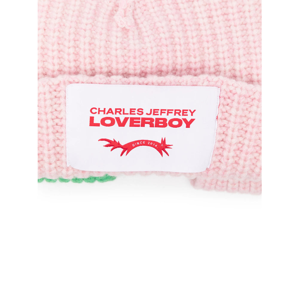 Charles Jeffrey Loverboy 062130205 Ribbed Knit Beanie — Pink, view 3