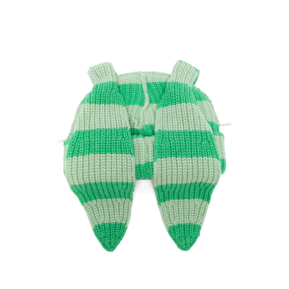 Charles Jeffrey Loverboy 062130208 Striped Lambswool Beanie — Green, view 2
