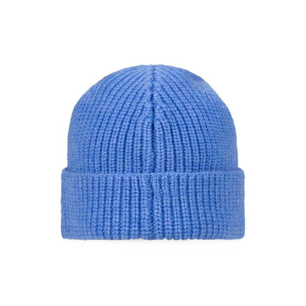 Charles Jeffrey Loverboy 062130301 Ribbed Knit Lambswool Beanie — Blue, view 2