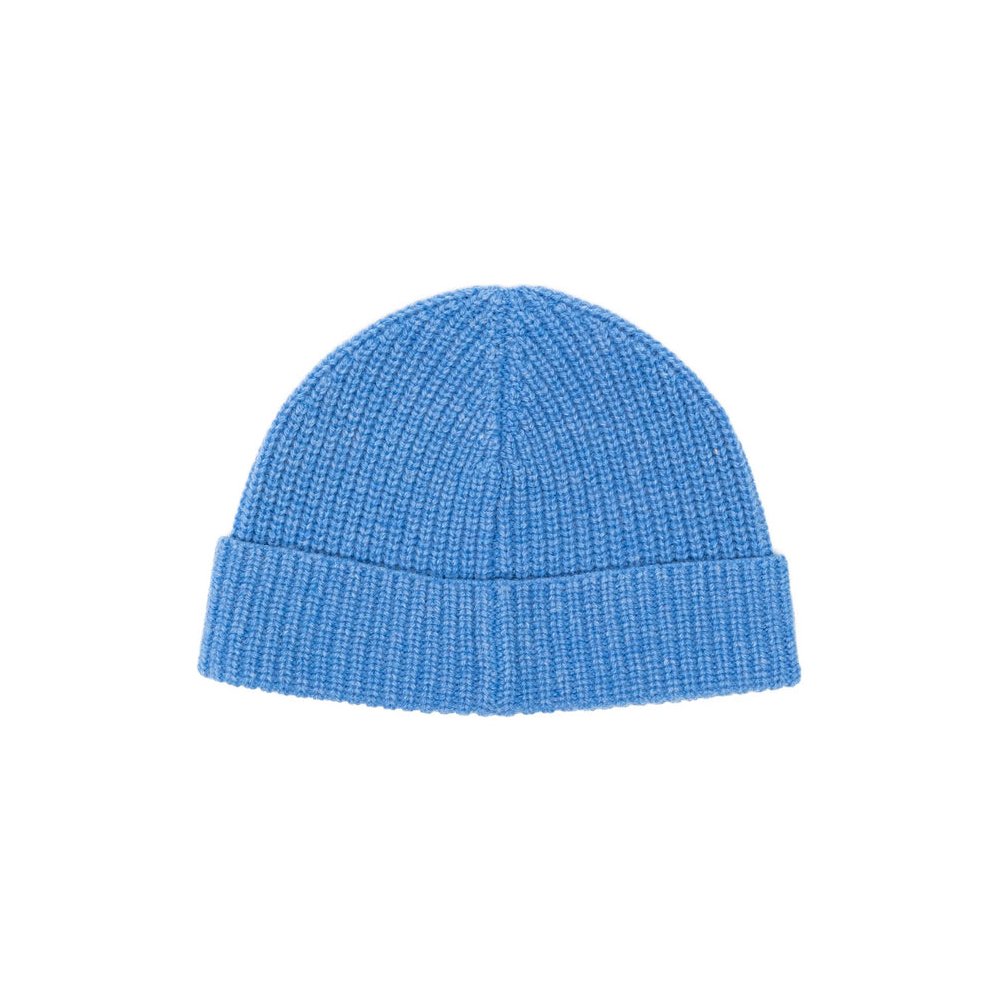 Charles Jeffrey Loverboy 062130301 Ribbed Knit Lambswool Beanie — Blue, view 3