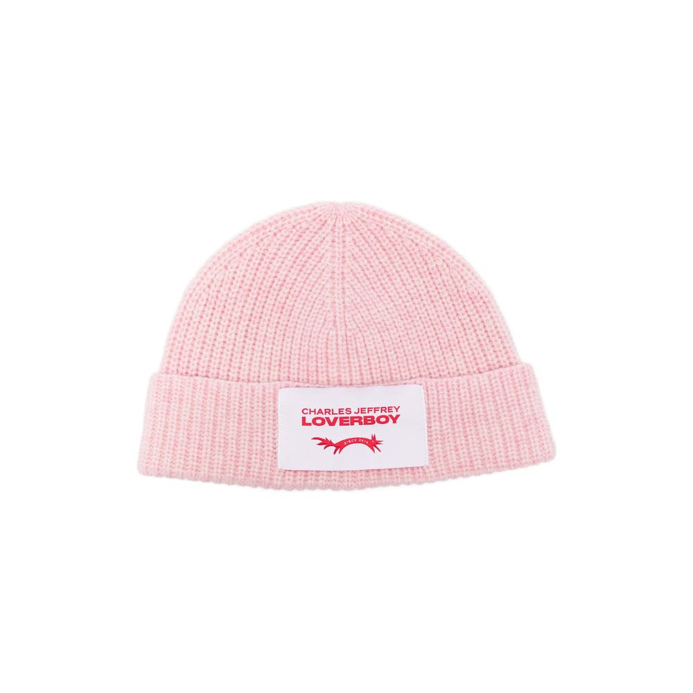 Charles Jeffrey Loverboy 062130304 Ribbed Knit Lambswool Beanie — Pink by Charles Jeffrey Loverboy