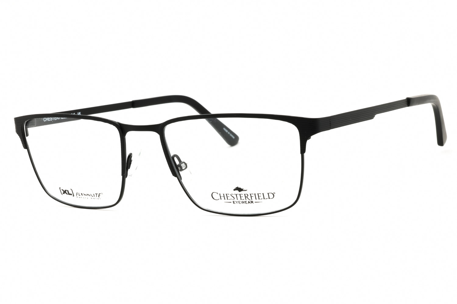 Chesterfield CH112XL Rectangular Metal Eyeglasses — Black by Chesterfield