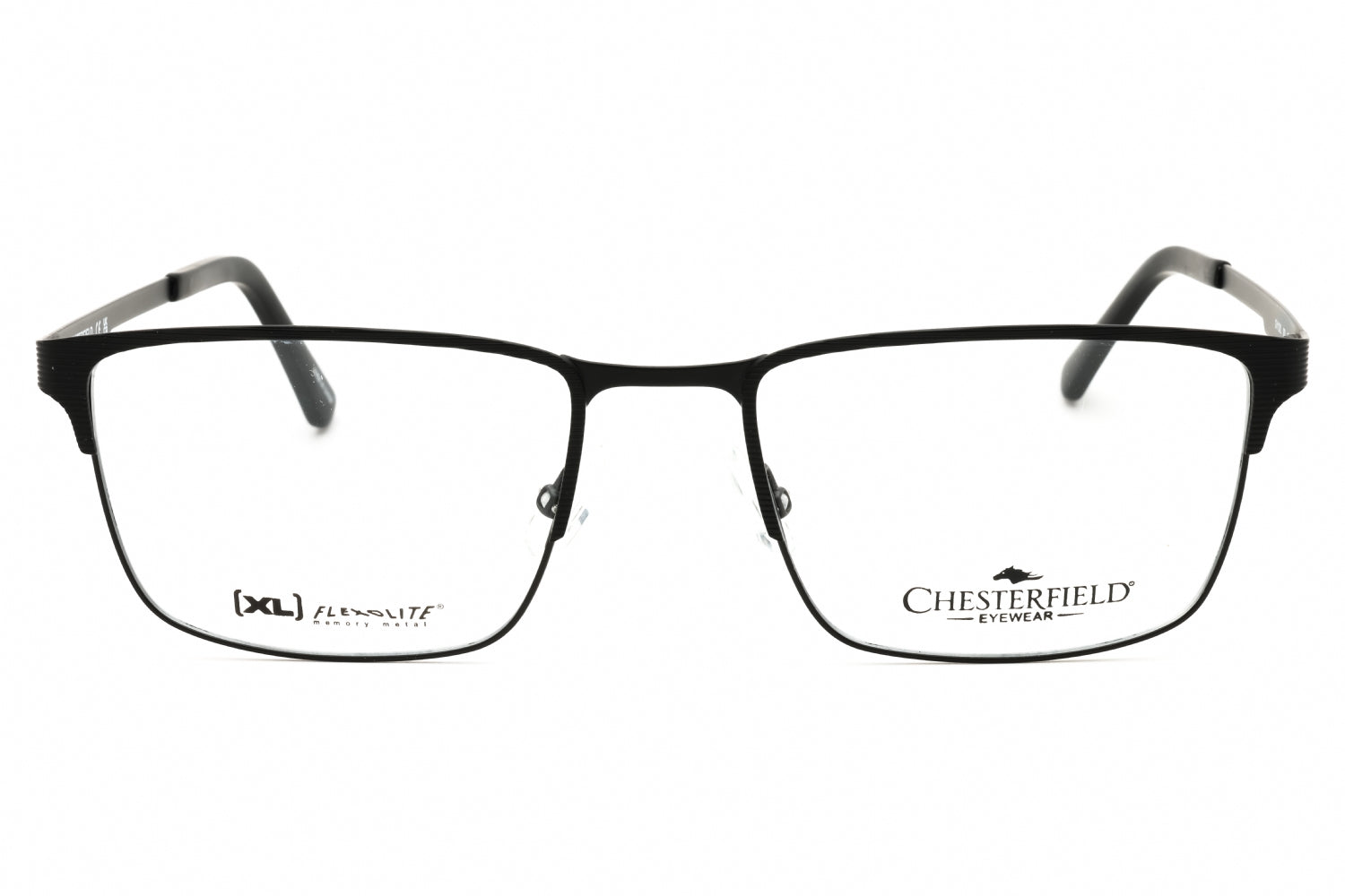 Chesterfield CH112XL Rectangular Metal Eyeglasses — Black, view 2