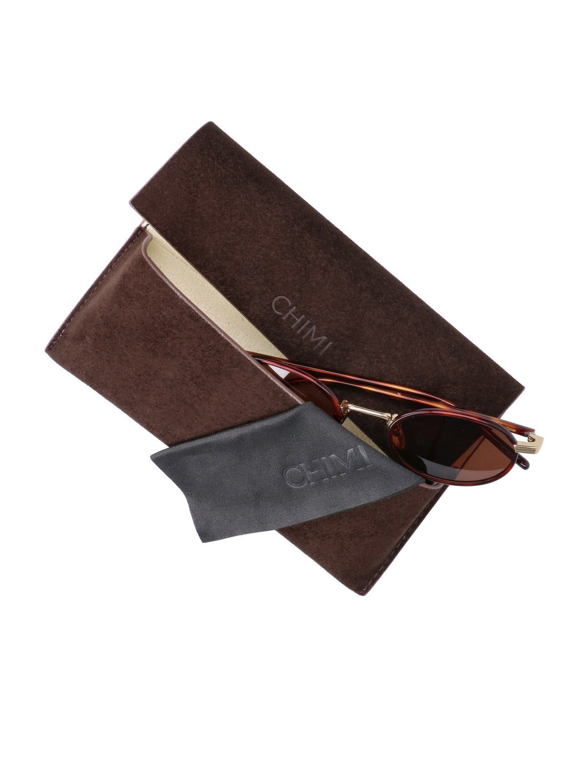 Chimi CHIMI137 Oval Acetate Sunglasses — Brown, view 3