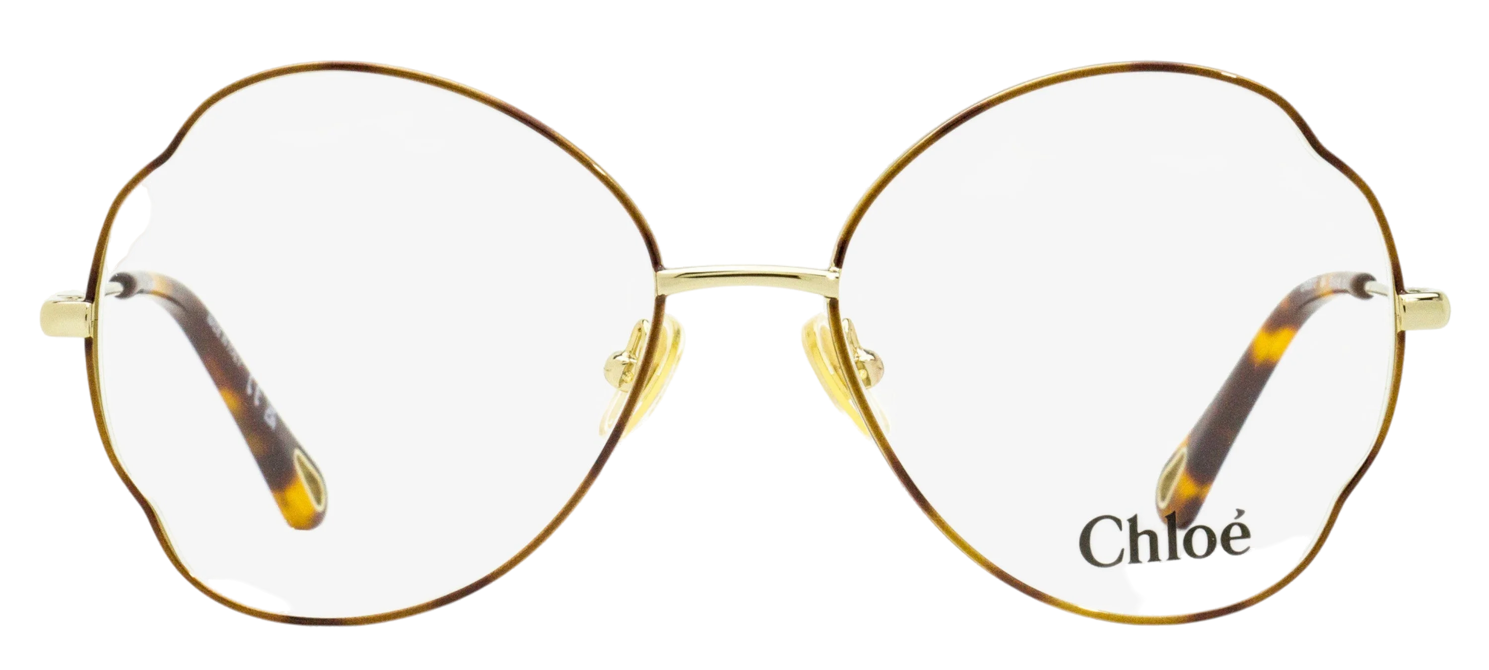 Chloé CH0097O Scalloped Oval Metal Eyeglasses — Gold, view 2