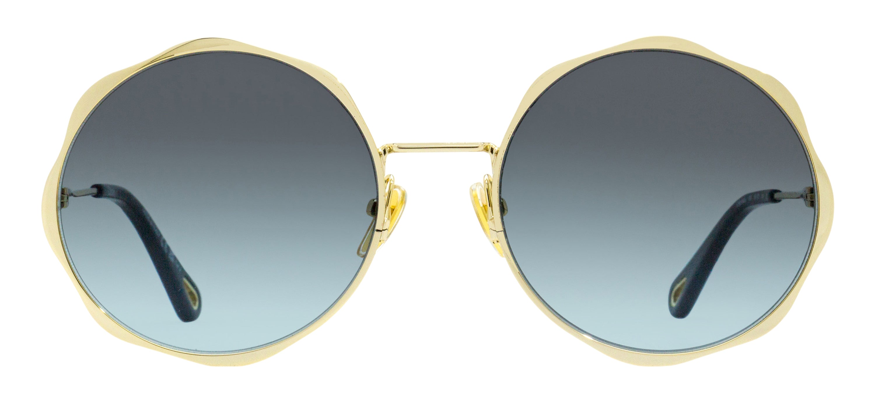 Chloé CH0184S Scallop Rim Round Sunglasses — Gold, view 2