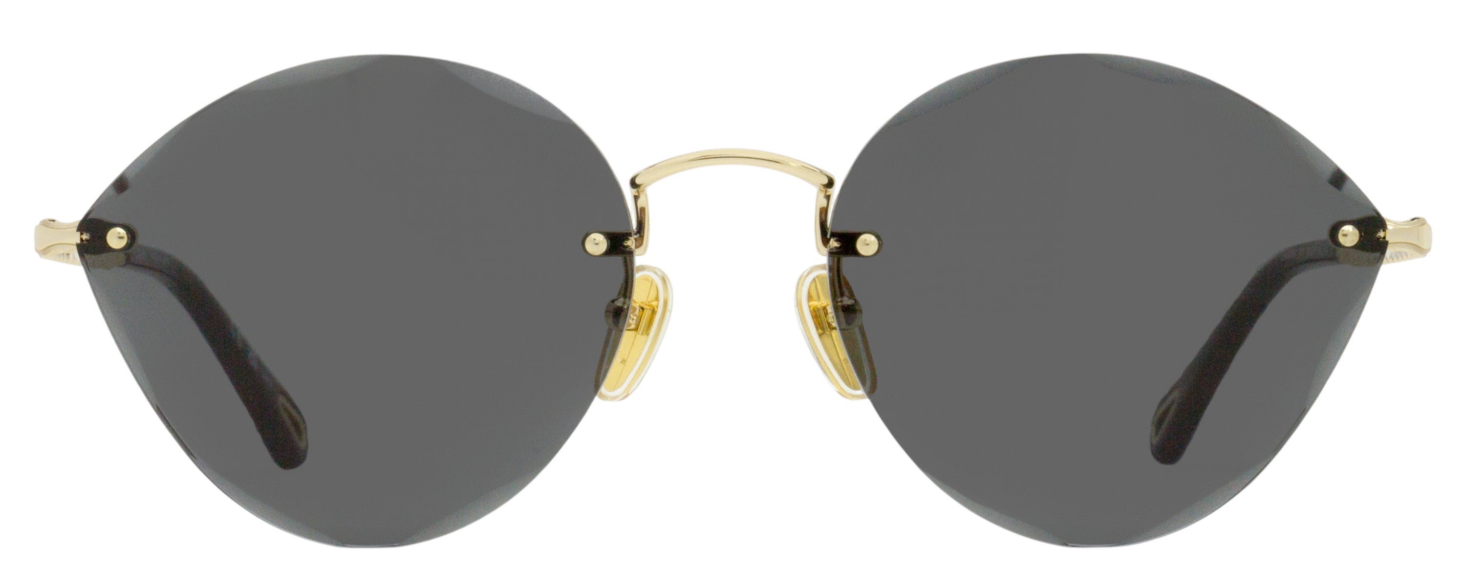 Chloé CH0253S Beveled Rimless Sunglasses — Gold, view 2