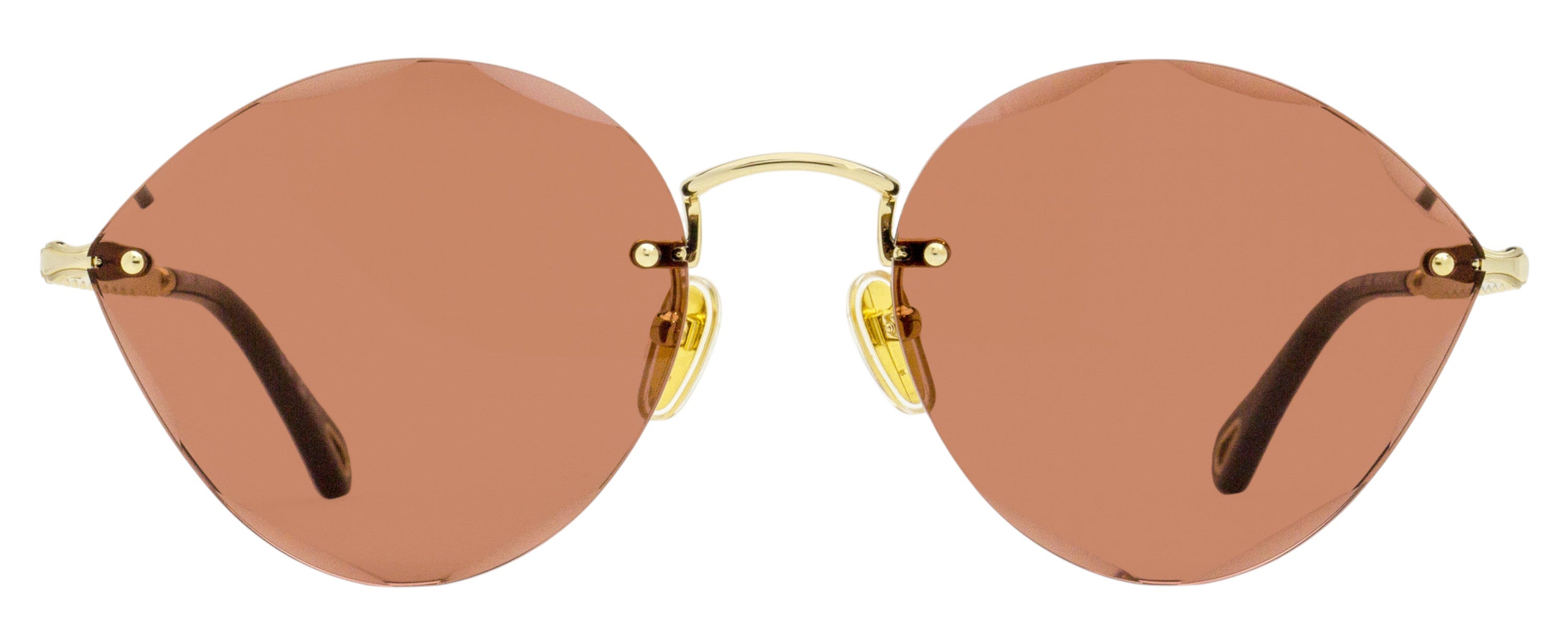 Chloé CH0253S Beveled Rimless Sunglasses — Gold, view 2