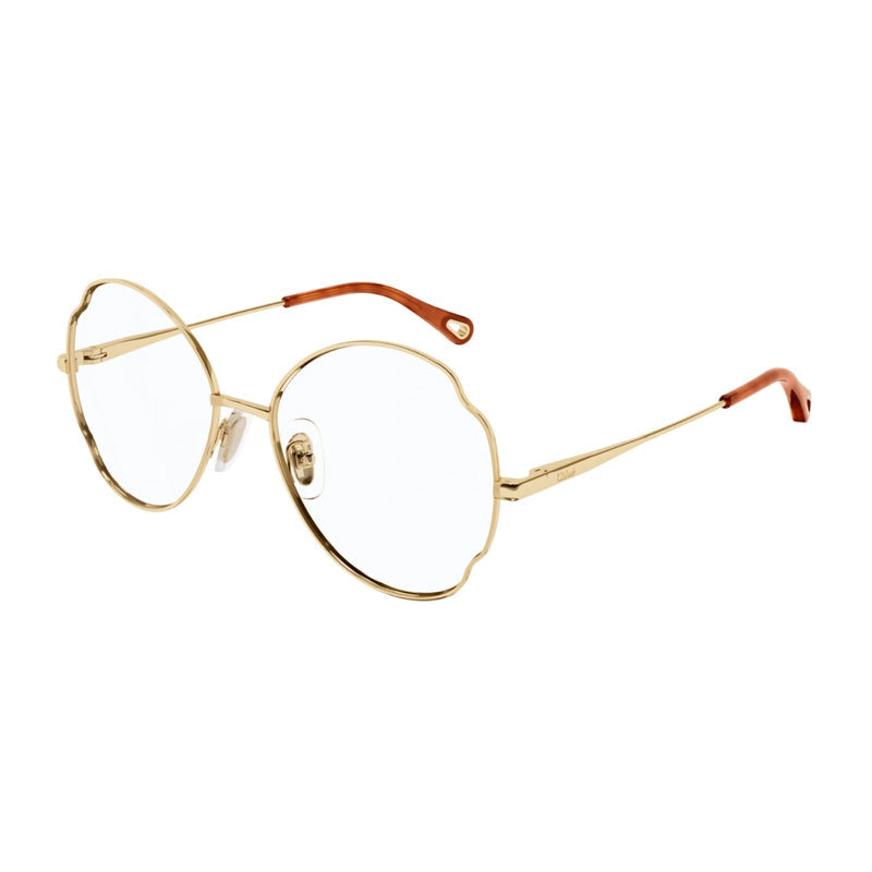 Chloé Geometric Full Rim Eyeglasses — Gold by Chloé