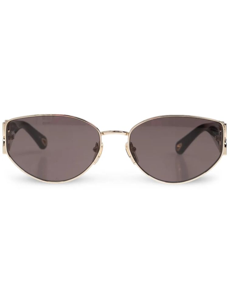Chloé Eyewear CH0260S Tinted Oval Sunglasses — Gold by Chloé Eyewear