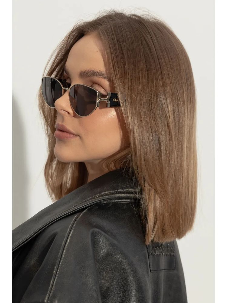 Chloé Eyewear CH0260S Tinted Oval Sunglasses — Gold, view 2