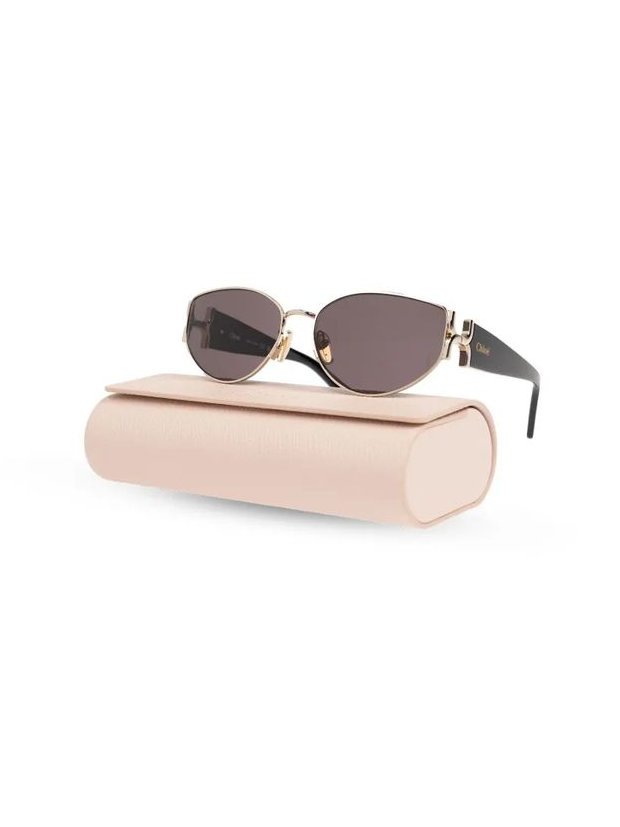 Chloé Eyewear CH0260S Tinted Oval Sunglasses — Gold, view 3