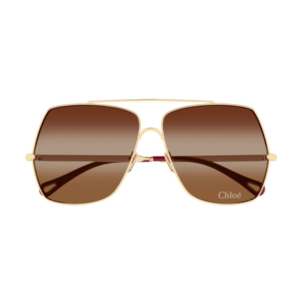 Chloé Eyewear CH0278S001 Metal Aviator Sunglasses — Gold by Chloé Eyewear