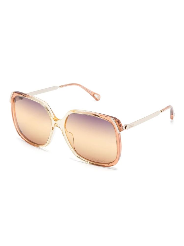 Chloé Eyewear CH0286S Oversized Square Sunglasses — Peach, view 2
