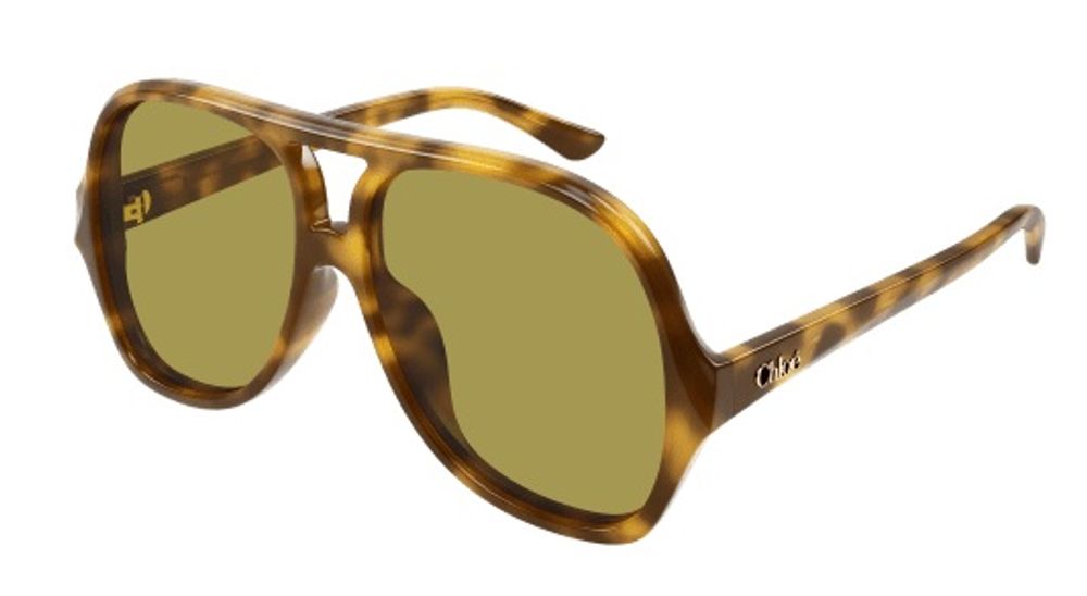 Chloé Eyewear CH0289S Recycled Acetate Aviator Sunglasses — Brown, view 2