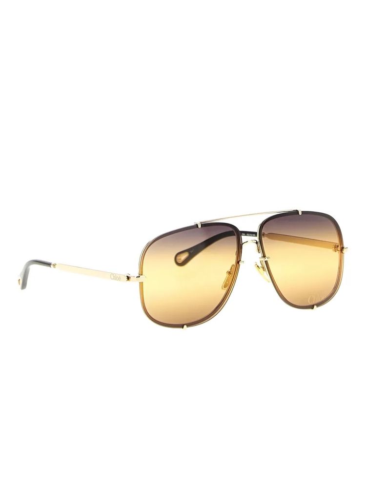 Chloé Eyewear CH0348S004 Gradient Lens Aviator Sunglasses — Gold, view 2