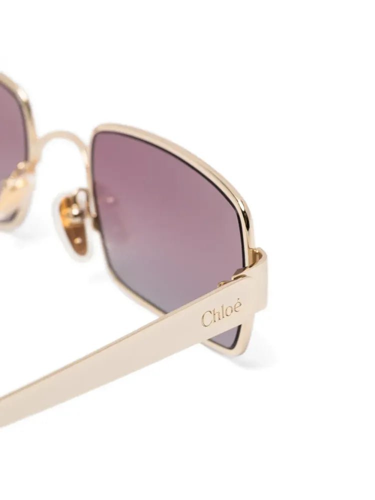 Chloé Eyewear CH0354S Rectangular Metal Sunglasses — Pink, view 2