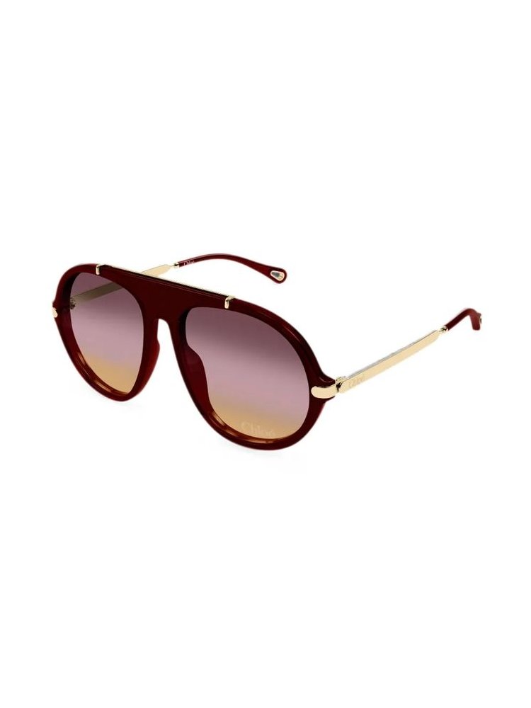 Chloé Eyewear CH0357S004 Sunglasses — Burgundy by Chloé Eyewear