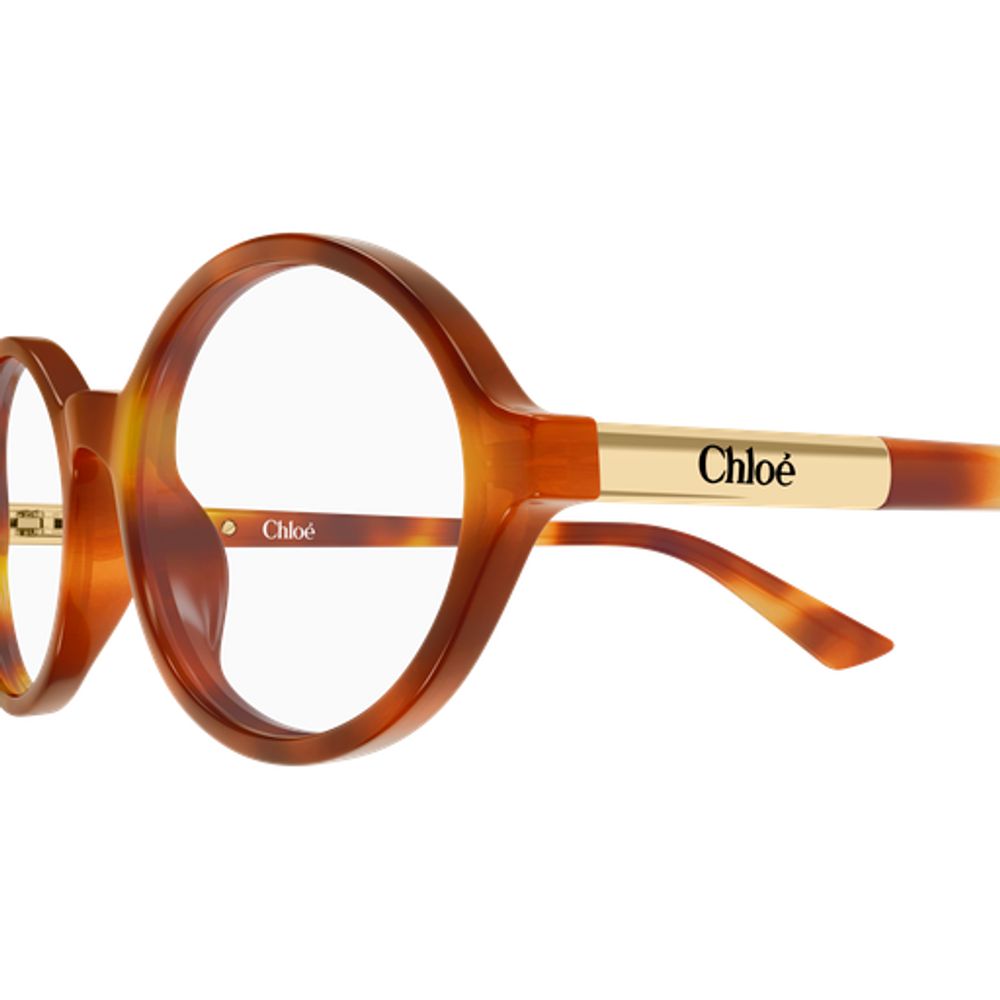 Chloé Eyewear CH0367O Round-Frame Eyeglasses — Brown, view 3