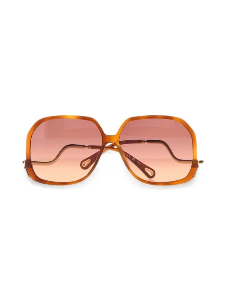 Chloé Eyewear CH0404S001 Gradient Lens Sunglasses — Rust Havana, view 2