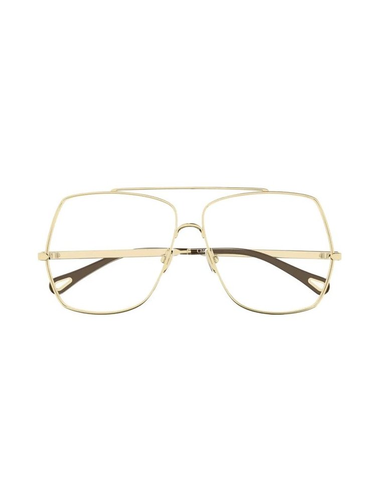 Chloé Eyewear CH0409O Gold-Tone Metal Frame Eyeglasses — Gold by Chloé Eyewear