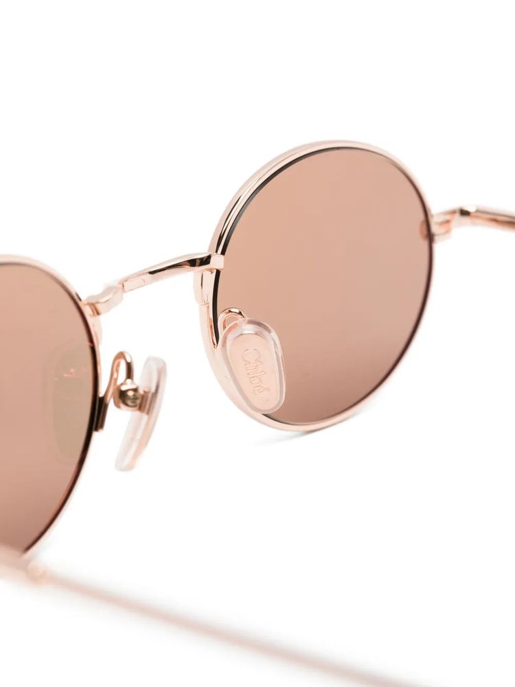 Chloé Eyewear CH0414S Round Metal Sunglasses — Pink, view 3
