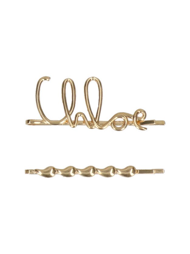 Chloè Gold Brass Hair Clips — Gold by Chloé