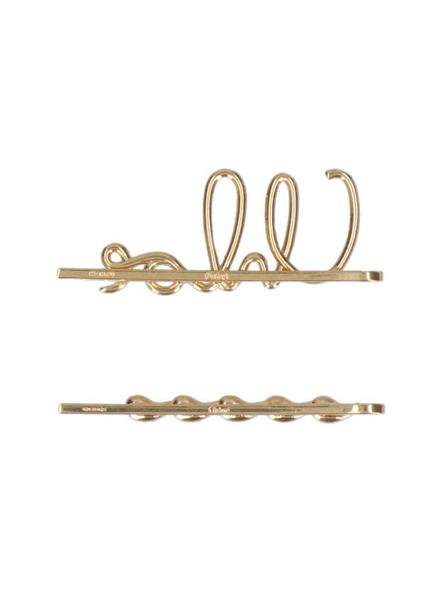 Chloè Gold Brass Hair Clips — Gold, view 2