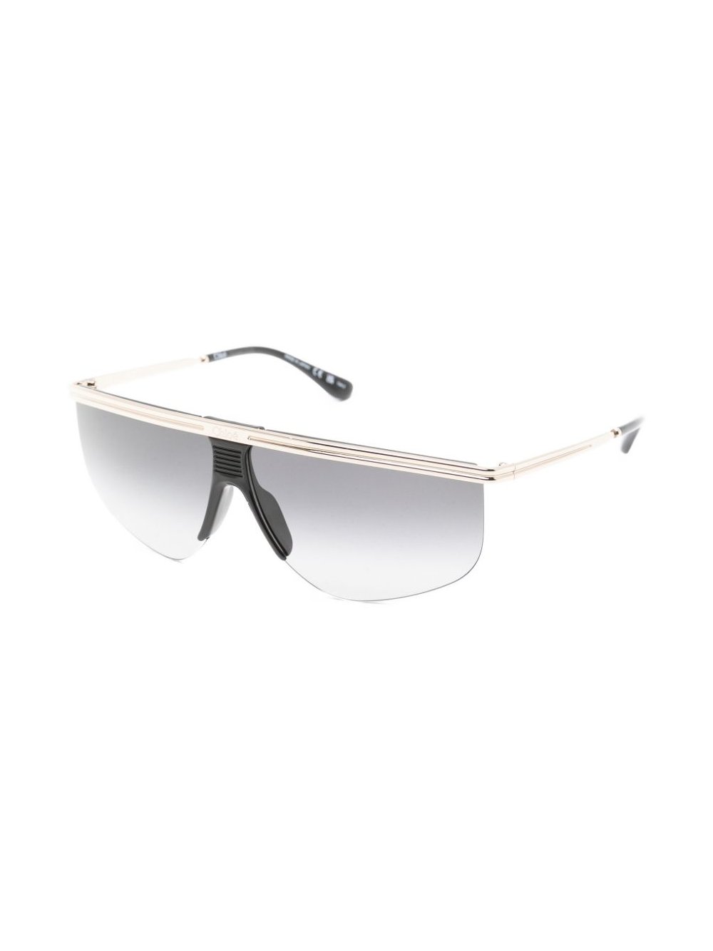 Chloé Shield Frame Sunglasses — Black, view 2