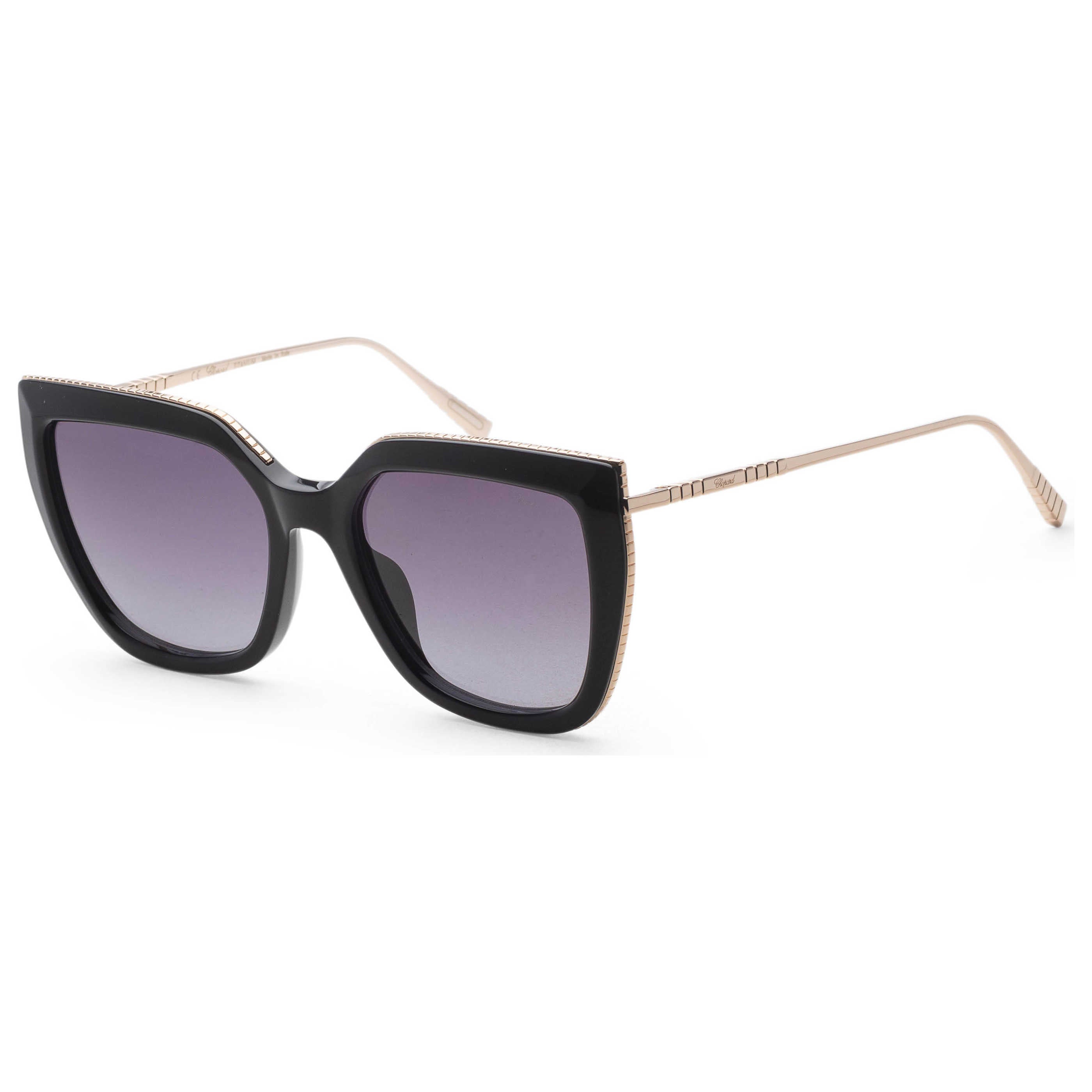 Chopard SCH319M540BLK Gradient-Lens Square Sunglasses — Black by Chopard