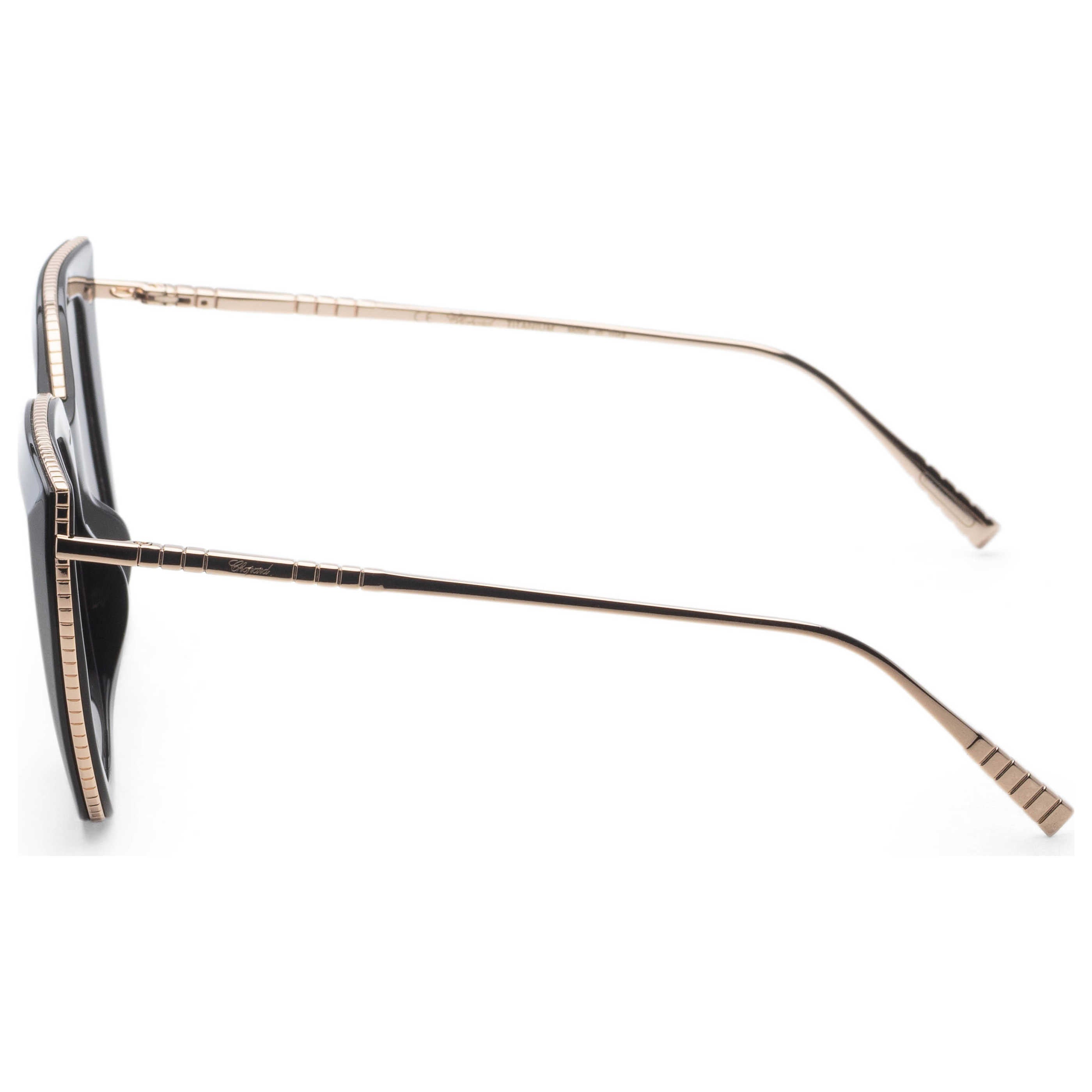 Chopard SCH319M540BLK Gradient-Lens Square Sunglasses — Black, view 2