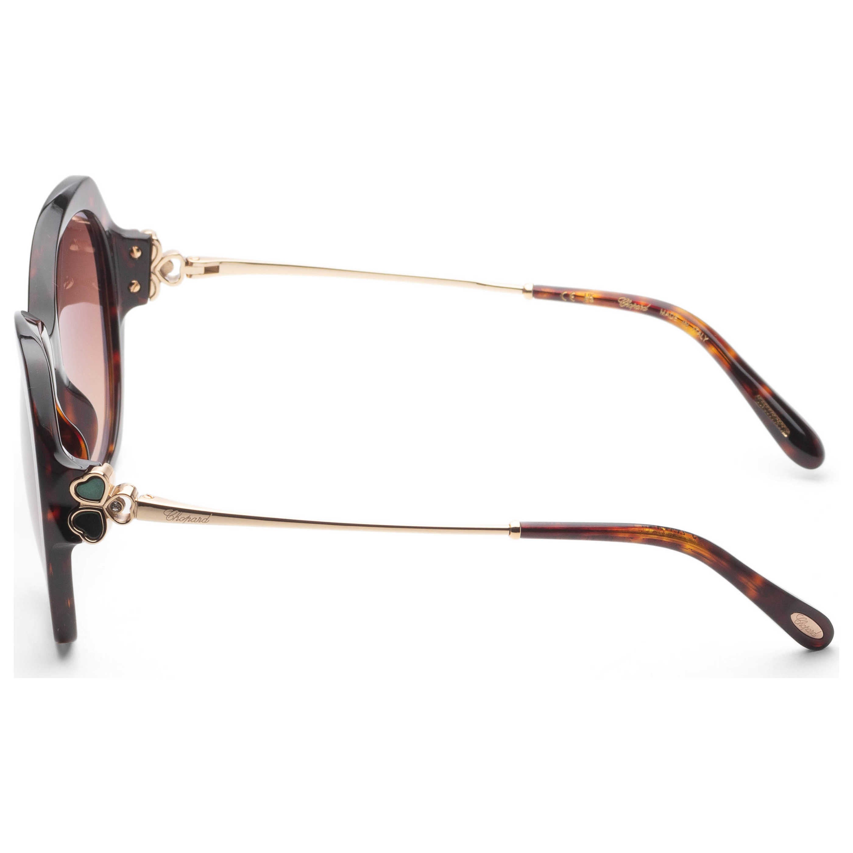 Chopard SCH354V540743 Tortoiseshell Round Sunglasses — Brown, view 2